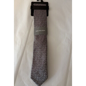 Van Heusen Necktie Burgundy Checkered Pattern Business Career Polyester Tie NWT